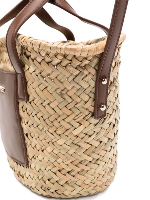 Borsa shopper bambina Twinset in paglia bicolore paglia e cuoio TWINSET Kids | 261GJ801411617
